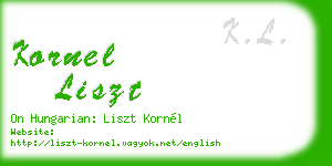 kornel liszt business card